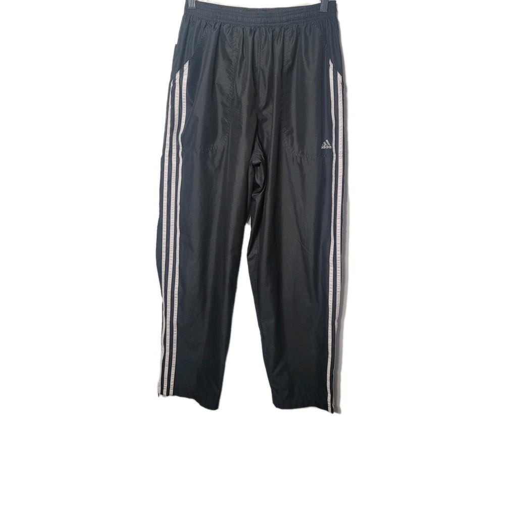 Adidas Climaproof Stripe Track Pants Adult Medium Black Drawstring Ankle Zip Men